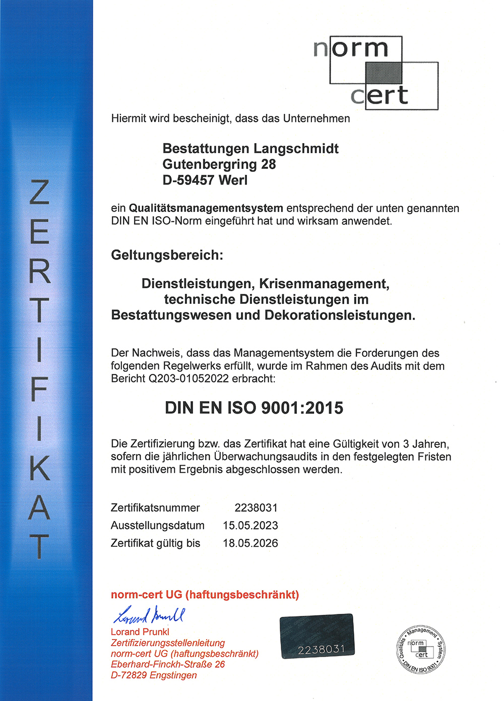 Zertifizierung
